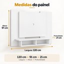 Ver imagem 3 de Painel para TV com Nicho Riviera 1,20m para TV 49 Branco Artico