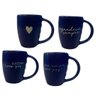 Jogo 4 Caneca Porcelana Fosca 120ml para Café - Azul - 1