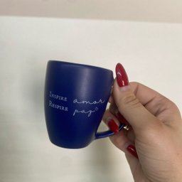 Jogo 4 Caneca Porcelana Fosca 120ml para Café - Azul - 2
