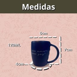 Jogo 4 Caneca Porcelana Fosca 120ml para Café - Azul - 5
