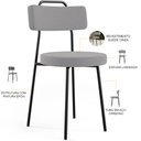 Ver imagem 4 de Kit 08 Cadeiras Decorativas Estofada Para Sala De Jantar Barcelona L02 Suede Cinza - Lyam Decor