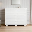 Ver imagem 5 de Cômoda Marselha A04 10 Gavetas MDP MDF sem Puxador Branco Lyam Decor