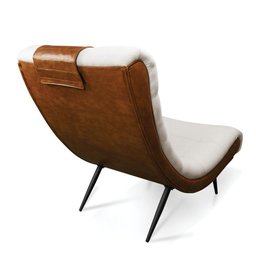 Poltrona Sala Decorativa Quarto Leitura Penteadeira Sher Corano com Linho Bege Pés de Ferro - 8