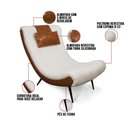 Ver imagem 7 de Poltrona Sala Decorativa Quarto Leitura Penteadeira Sher Corano com Linho Bege Pés de Ferro