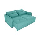 Ver imagem 3 de Sofá Cama 2 Lugares com Almofadas 205cm Celine Veludo Verde Menta Matrix