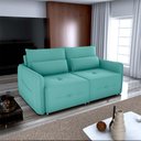 Ver imagem 4 de Sofá Cama 2 Lugares com Almofadas 205cm Celine Veludo Verde Menta Matrix