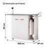 Tábua de Passar Roupa Top 02 Portas com Suporte para Ferro e Cabideiro Branco - Desk Design - 6