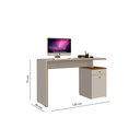 Ver imagem 3 de Mesa Office Escritório 1 Porta 1 Gaveta OffWhite Com Freijó - Rede Móveis