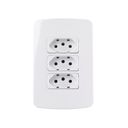 Ver imagem 1 de Tomada Tripla Margirius B3 2p+t 10a com Placa 4x2 Branca