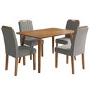 Ver imagem 1 de Mesa de Jantar Adele Mdf com 4 Cadeiras Estofadas Linho Grafite Molci