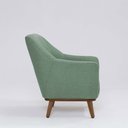 Ver imagem 3 de Poltrona Decorativa Pauline D07 Base Madeira Linho Mescla Verde - D’Rossi
