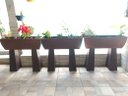 Ver imagem 3 de Vaso Planta 100x30 Jardineira Floreira Suporte Polietileno BGPLASTICOS V5100S AZUL ESCURO 013