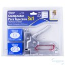 Ver imagem 2 de Grampeador para Tapeceiro 3x1 Alta Pressão Grampos U T Reto
