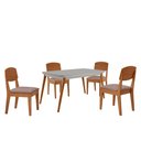 Ver imagem 2 de Mesa de Jantar Copper 120cm Tampo Canto Copo Mdf Vidro com 4 Cadeiras Copper Moderna Mobília