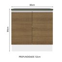 Ver imagem 3 de Balcão Armário de Cozinha 100% MDF 80 cm 2 Portas Branco/Rustic Acordes Madesa