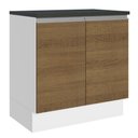 Ver imagem 1 de Balcão Armário de Cozinha 100% MDF 80 cm 2 Portas Branco/Rustic Acordes Madesa