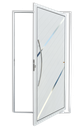 Ver imagem 1 de Porta Pivotante Alumínio Lambril Duna c/Puxador e.Branco 120 Brimak