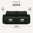 Ver imagem 4 de Sofá Retrátil 2,30m com Molas Ensacadas Apolo Linho Verde