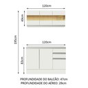 Ver imagem 4 de Armário de Cozinha Compacta 100% MDF 120 cm Branco Smart Madesa 01