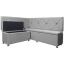 Ver imagem 3 de Kit Canto Alemão 4 Lugares com Baú Veludo Cinza Claro 1,25x1,60m Sofa Store