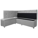 Ver imagem 4 de Kit Canto Alemão 4 Lugares com Baú Veludo Cinza Claro 1,25x1,60m Sofa Store