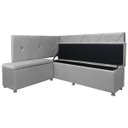 Ver imagem 4 de Kit Canto Alemão 4 Lugares com Baú Veludo Cinza Claro 1,25x1,60m Sofa Store