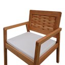 Ver imagem 6 de Poltrona Garden Madeira Maciça Assento Estofado Encosto Trançado Madeira - Natural Acquablock Bege