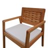 Poltrona Garden Madeira Maciça Assento Estofado Encosto Trançado Madeira - Natural Acquablock Bege - 6