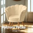 Ver imagem 2 de Poltrona Pétala Flor Decorativa Estilo Sofisticado Recepção:bege