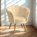 Ver imagem 1 de Poltrona Pétala Flor Decorativa Estilo Sofisticado Recepção:bege