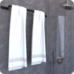 Suporte Porta Toalhas De Banho Preto Fosco Empire - 2