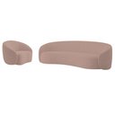 Ver imagem 1 de Kit Sofá 3 Lugares 180cm e Poltrona Orgânica Luxo Recepção Amore Linho Rose