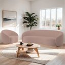 Ver imagem 2 de Kit Sofá 3 Lugares 180cm e Poltrona Orgânica Luxo Recepção Amore Linho Rose