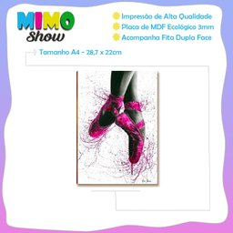 Placa Decorativa Mdf Sapatilha Ballet Menina Sala Quarto St1 - 3