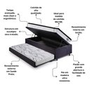 Ver imagem 5 de Bicama Box Baú Suede Preto 88x188 com Colchão Cama Inhouse Molas Ensacadas Ecoflex