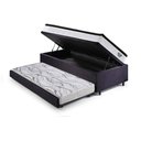 Ver imagem 4 de Bicama Box Baú Suede Preto 88x188 com Colchão Cama Inhouse Molas Ensacadas Ecoflex