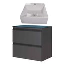 Ver imagem 1 de Gabinete Para Banheiro Gaia 60 Com Cuba Cubo Cozimax Preto