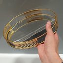 Ver imagem 6 de Bandeja Espelhado Metal 3x23x23cm Dourado