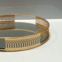 Ver imagem 7 de Bandeja Espelhado Metal 3x23x23cm Dourado