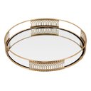 Ver imagem 1 de Bandeja Espelhado Metal 3x23x23cm Dourado