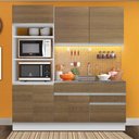 Ver imagem 1 de Cozinha Compacta Madesa Lívia 6 Portas 2 Gavetas (Sem Tampo e Pia) Branco/Rustic