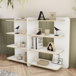 Estante Luna Eco Friendly Branco Borda Compensado Naval Com Certificação Fsc Politorno Branco - 1