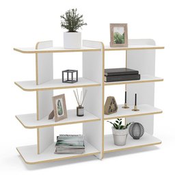 Estante Luna Eco Friendly Branco Borda Compensado Naval Com Certificação Fsc Politorno Branco - 3