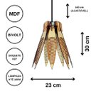 Ver imagem 3 de Luminária Teto tipo Pendente em MDF - Completa - Cor: Preta
