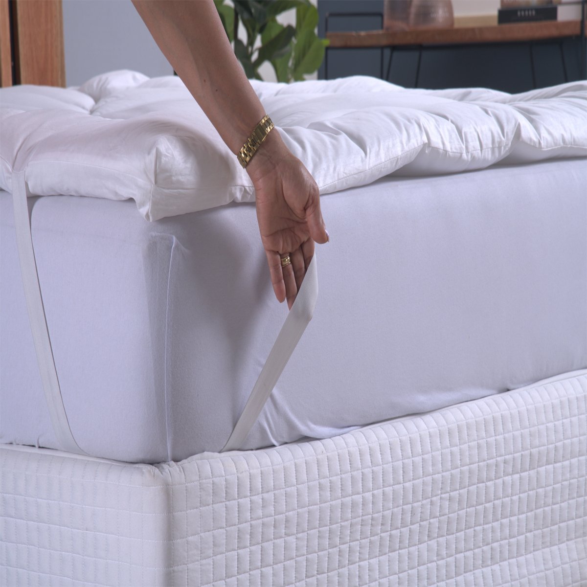 Pillow Top Extra Macio para Colchão Casal Padrão de 1,38 X 1,88 até 0,50cm de Altura.:branco - 4