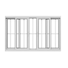 Janela 4 Folhas de Correr com Grade Alumínio Branco 120x150 Linha 25 - 1