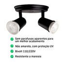 Ver imagem 4 de Spot Sobrepor Direcionável Articulado 2 Gu10 Mr16 Dicroica Cor:preto