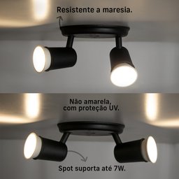 Spot Sobrepor Direcionável Articulado 2 Gu10 Mr16 Dicroica Cor:preto - 3