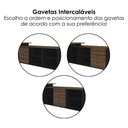 Ver imagem 6 de Mesa Escrivaninha em L Versatil 4 Nichos 3 Gavetas 160x137 cm Ipe Preto Artany