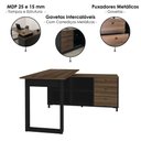 Ver imagem 4 de Mesa Escrivaninha em L Versatil 4 Nichos 3 Gavetas 160x137 cm Ipe Preto Artany